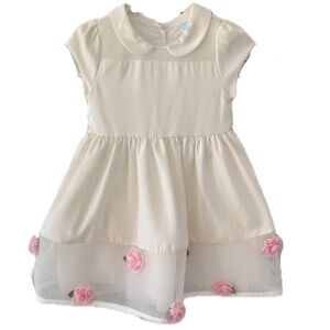 Edgehill Collection Cream Dress with Pink Flowers
